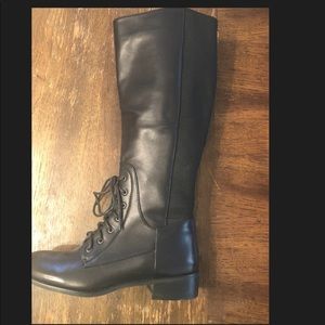 Black leather boots size 39-US size 9